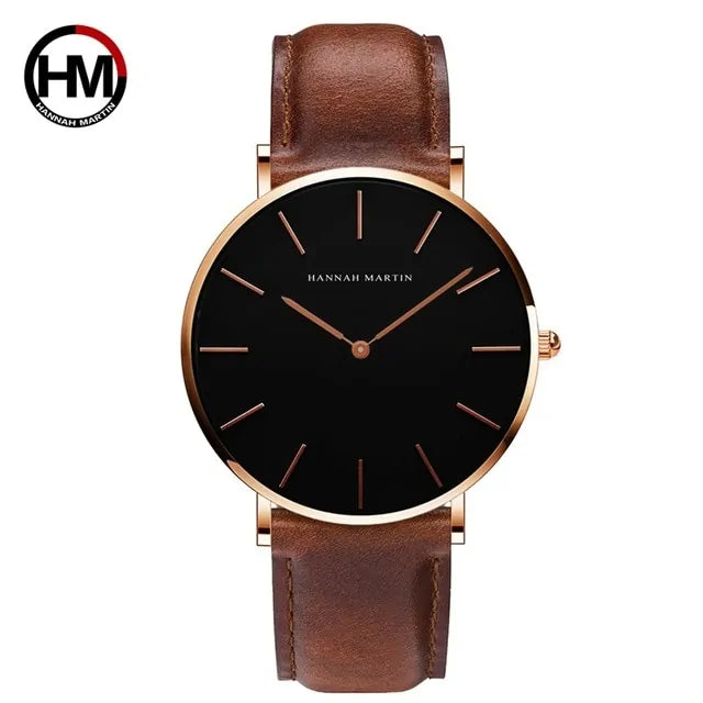 Elegant Rose Gold Leather Watch