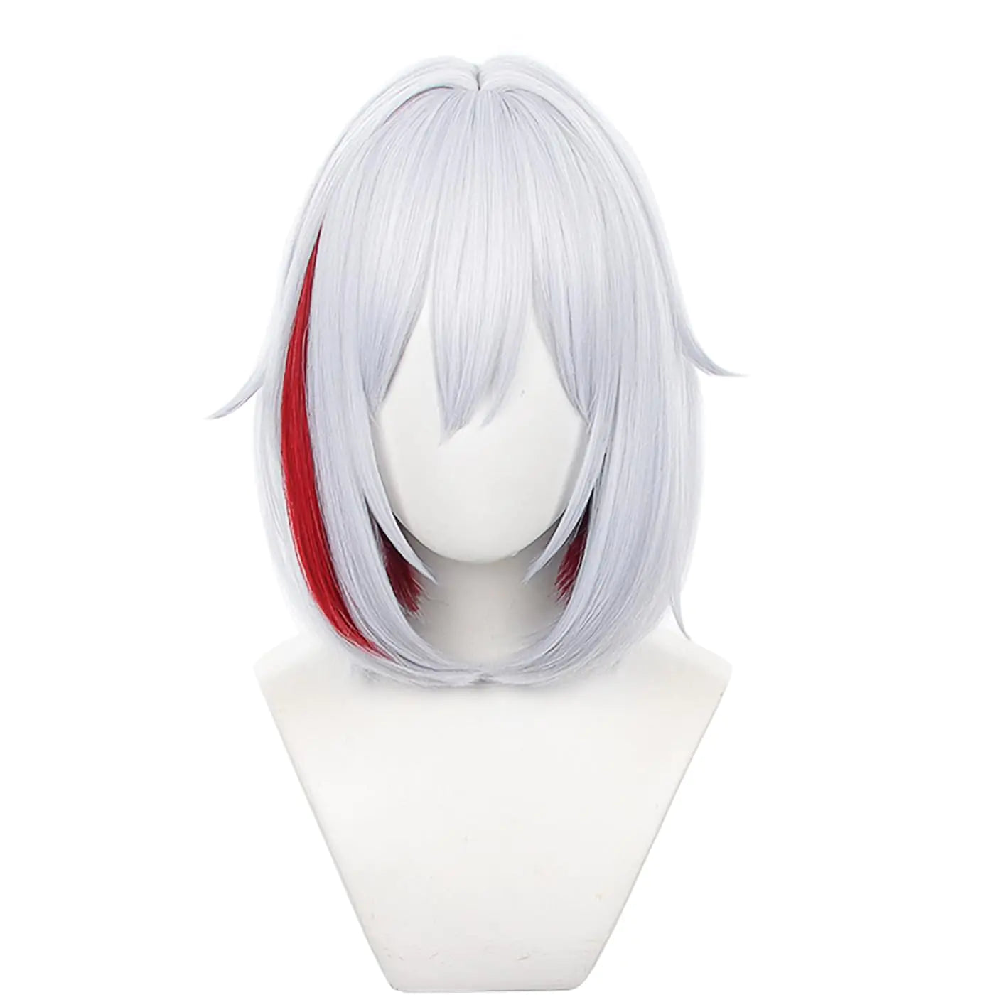 Ticomoco Topaz Cosplay Wig Short White Mixed Red Cosplay Game Hair Halloween Costume straight Wig for Women