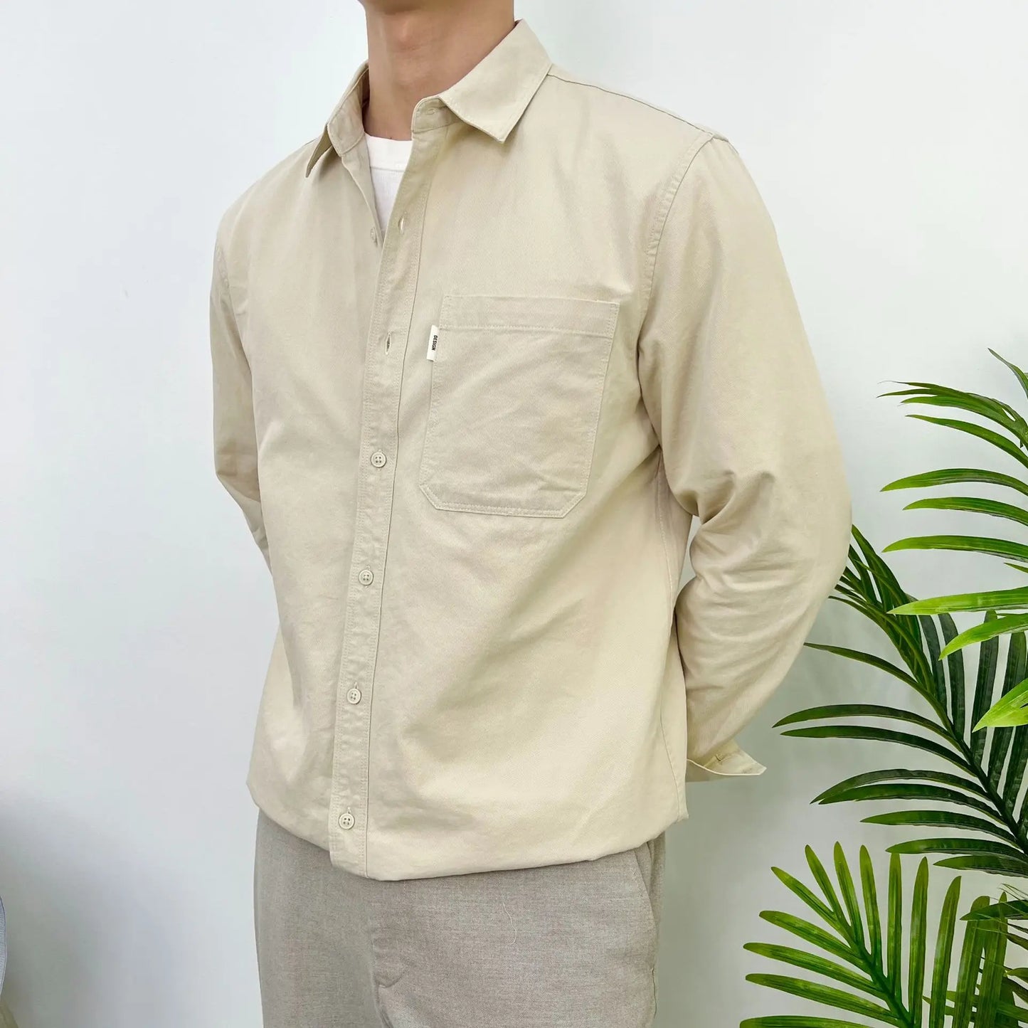 Cotton Casual Shirt Stand-Up