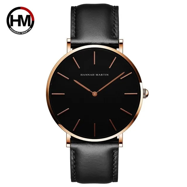 Elegant Rose Gold Leather Watch