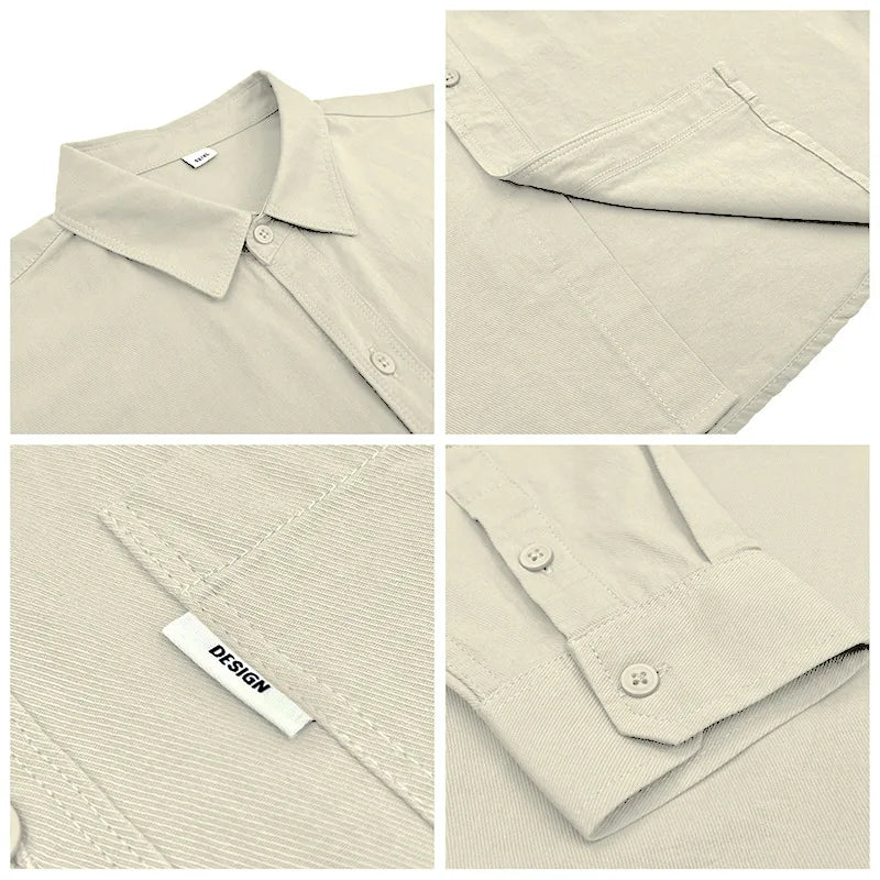 Cotton Casual Shirt Stand-Up