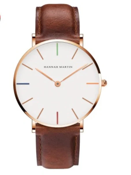 Elegant Rose Gold Leather Watch