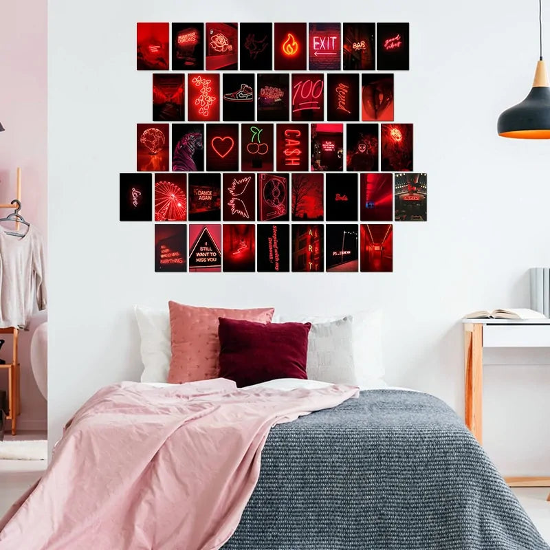 Red Neon Aesthetic Wall Kits