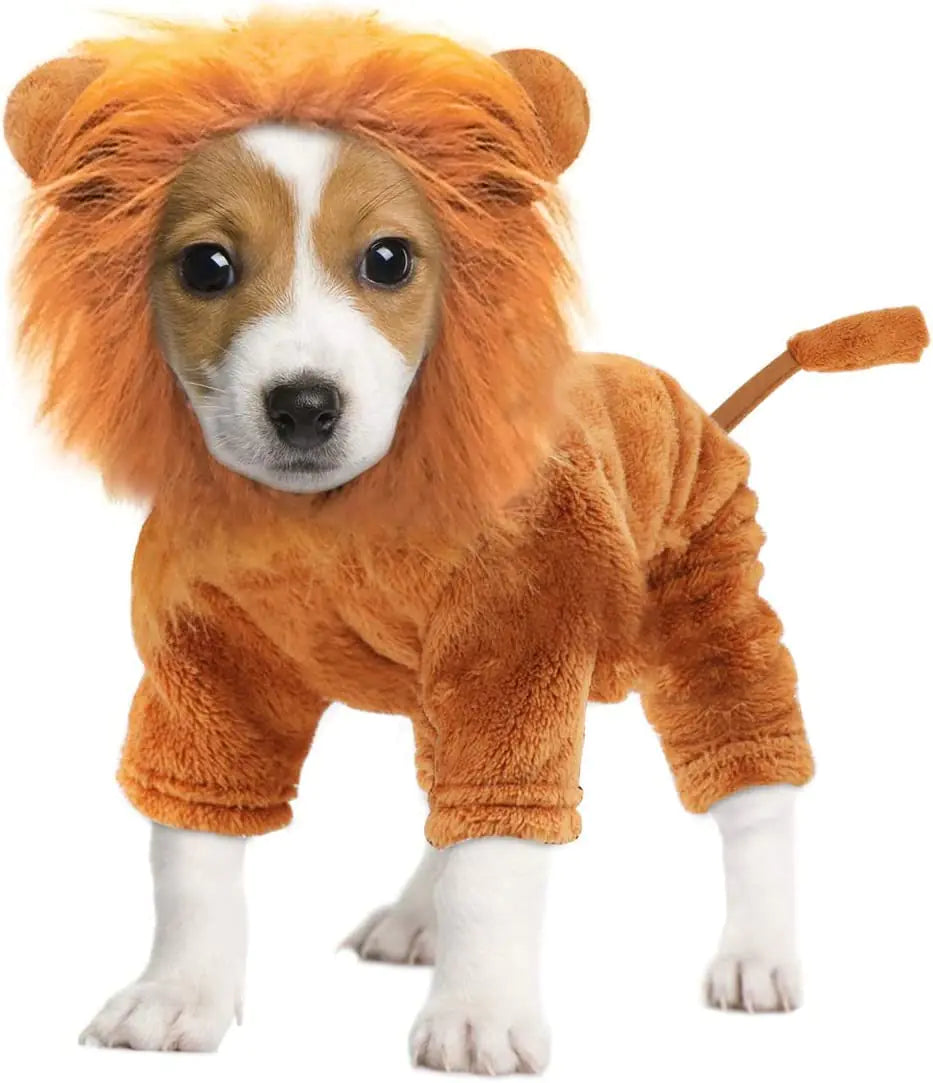 Idepet Pet CostumeHalloween Dog Cosplay Lion Costume Christmas Puppy Small Dog Funny Cosplay OutfitsCats Funny Apparel Dressing Up Parties Pet Clothes Suits (XS)