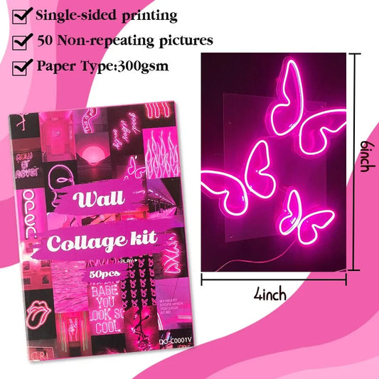 Pink Neon Aesthetic Wall Kit