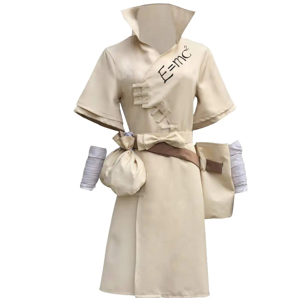 NIXU Anime Dr.STONE Ishigami Senku Cosplay Costume Uniform (XXXXL-ExtraExtraExtraExtra Large off-white)