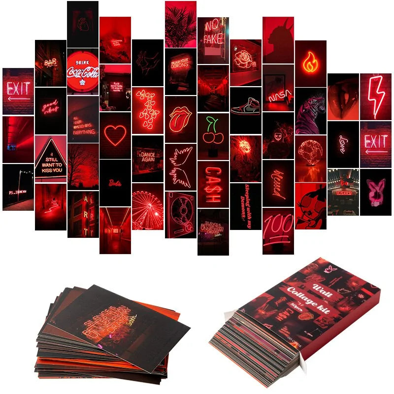 Red Neon Aesthetic Wall Kits