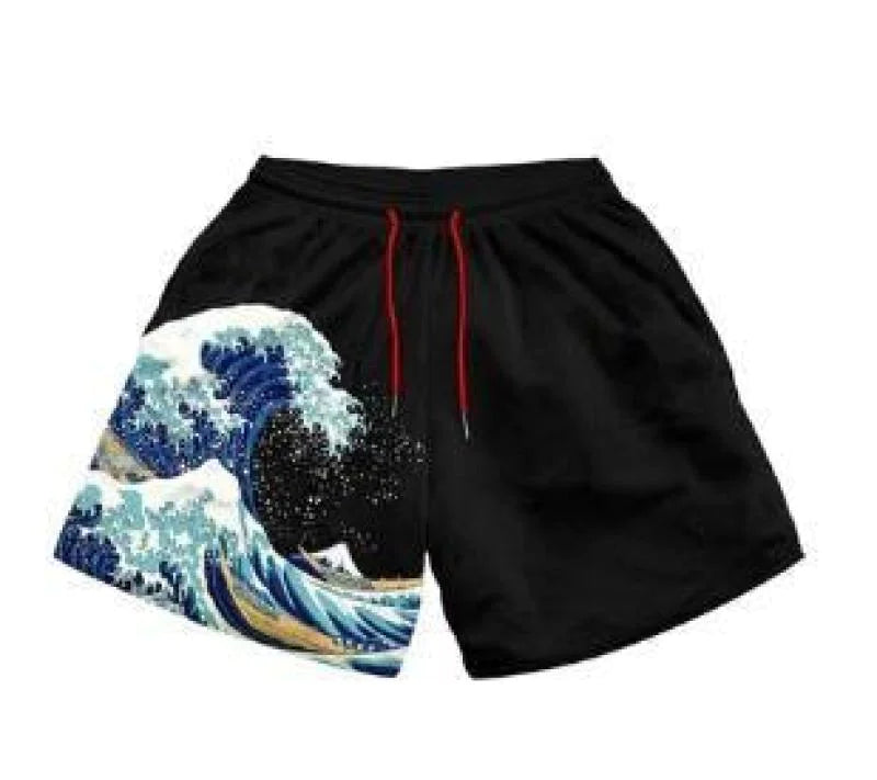 Anime Print Men's Beach Shorts