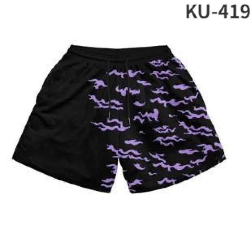 Anime Print Men's Beach Shorts