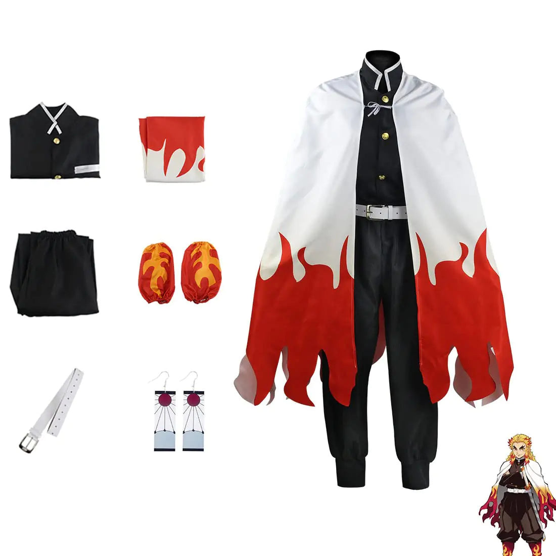 UZAIN Cosplay Costume Anime Rengoku Kamado Tanjirou Zenitsu Giyuu Cosplay Kimono Outfit Uniform Halloween (M Suit-4)