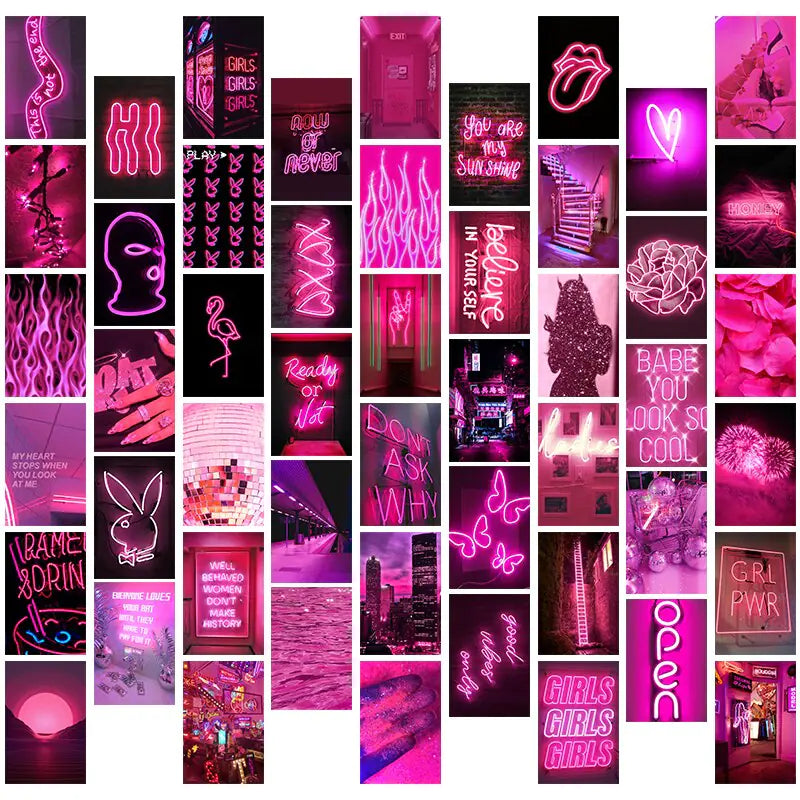 Pink Neon Aesthetic Wall Kit